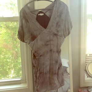 Gray loose, relax fitting tie dye dress